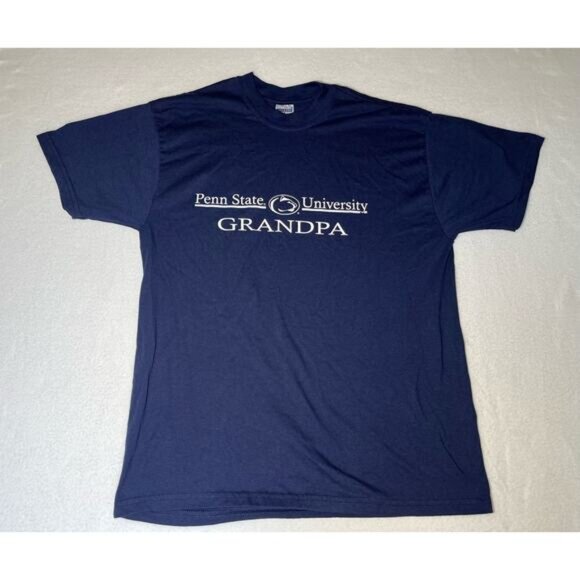 Vintage Penn State University Grandpa Navy Blue Graphic TShirt Size Large NWOT - Picture 1 of 10